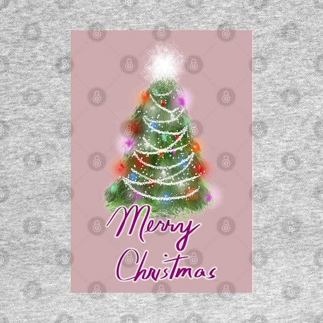 An old fashioned Christmas Tree Greeting Card by designs-by-ann